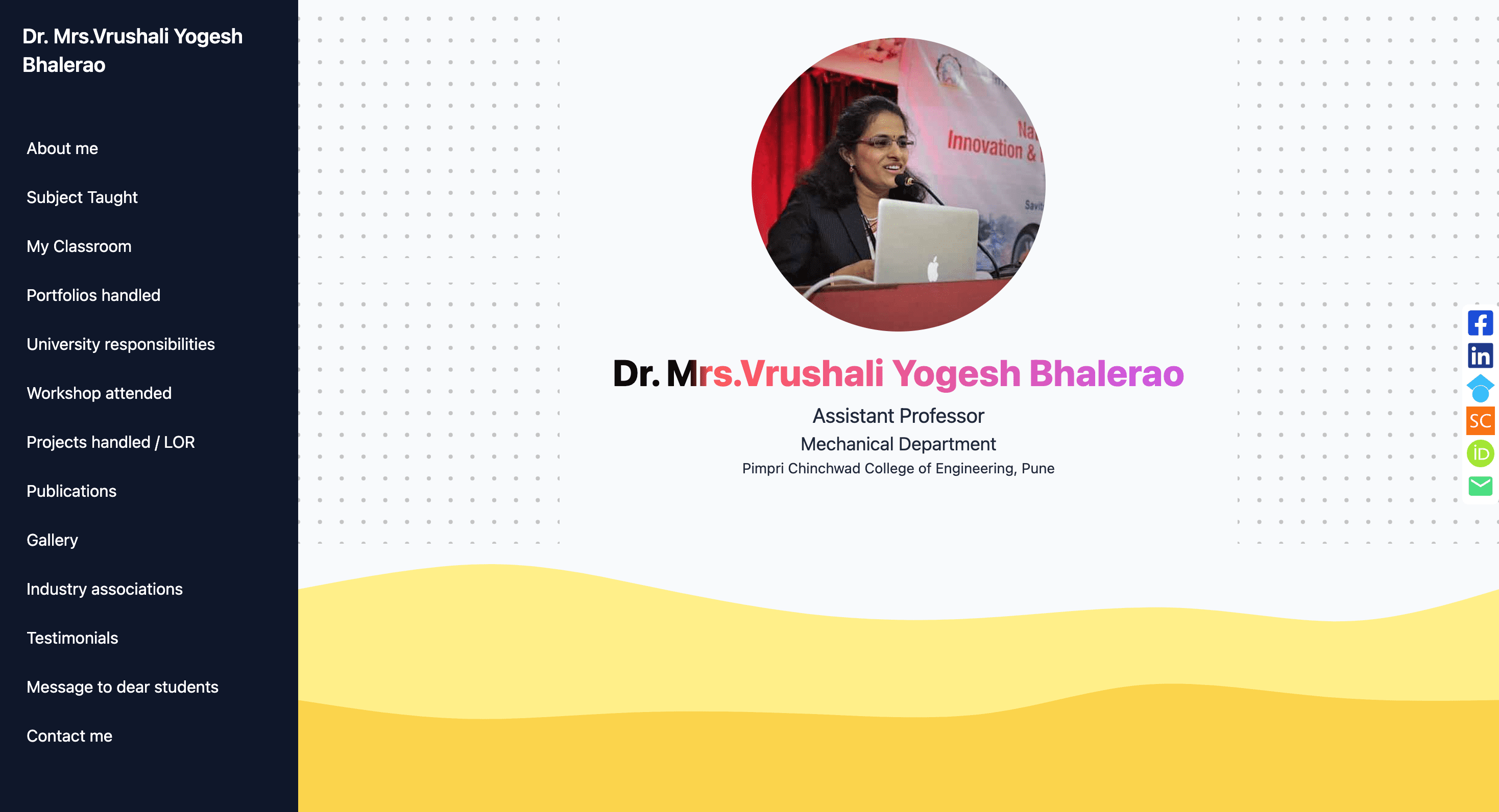 Freelance Project 1 (Professor Portfolio)